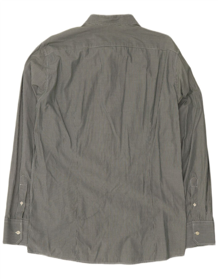 Benetton Mens Shirt Medium Green Pinstripe Classic