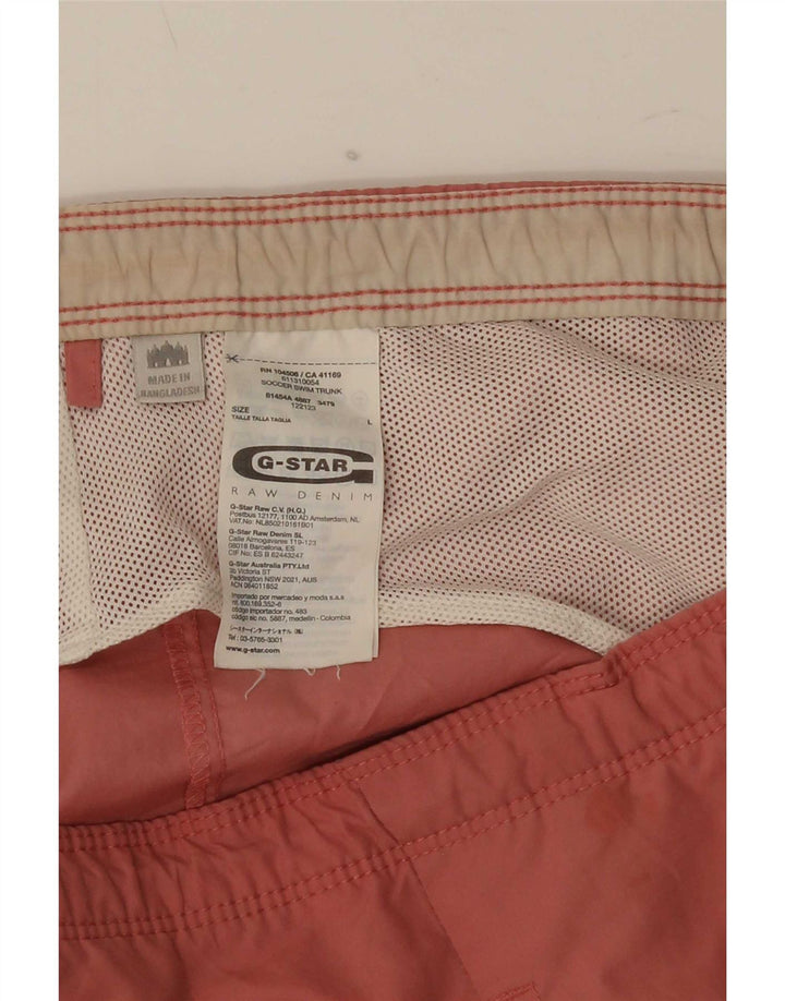 G-Star Mens Graphic Swimming Shorts Large Red Polyester