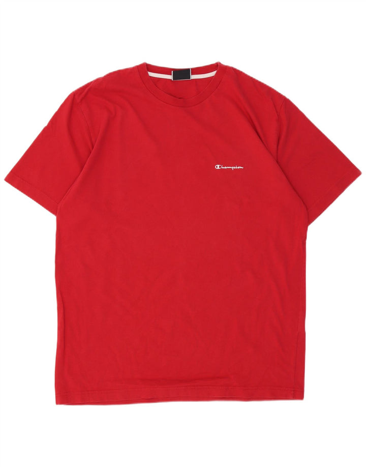 CHAMPION Mens T-Shirt Top XL Red Cotton