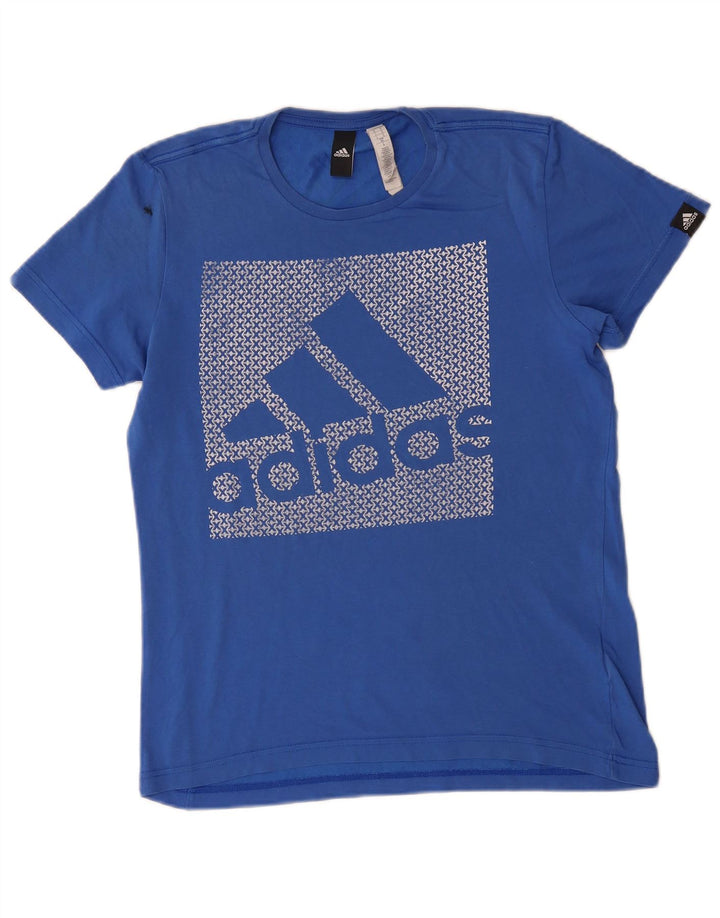 ADIDAS Mens Graphic T-Shirt Top Small Blue Cotton