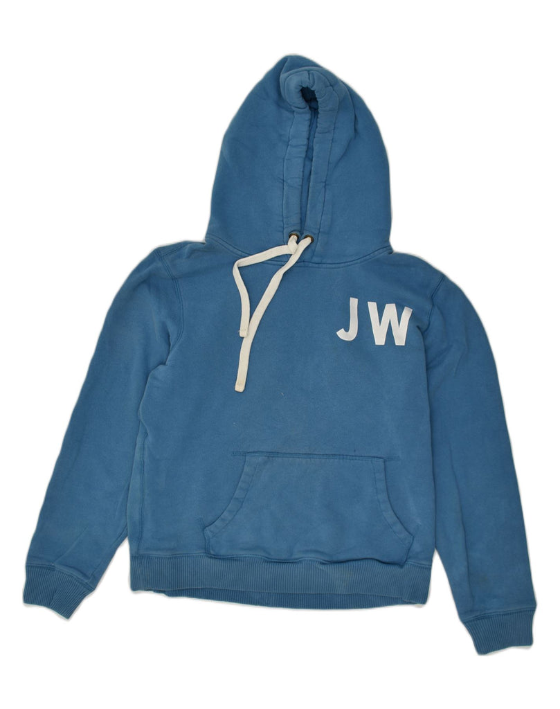 JACK WILLS Womens Graphic Hoodie Jumper UK 14 Large Blue Cotton | Vintage Jack Wills | Thrift | Second-Hand Jack Wills | Used Clothing | Messina Hembry 