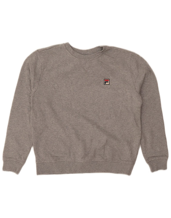 Fila Womens Sweatshirt Jumper UK 14 Medium Grey Flecked Cotton