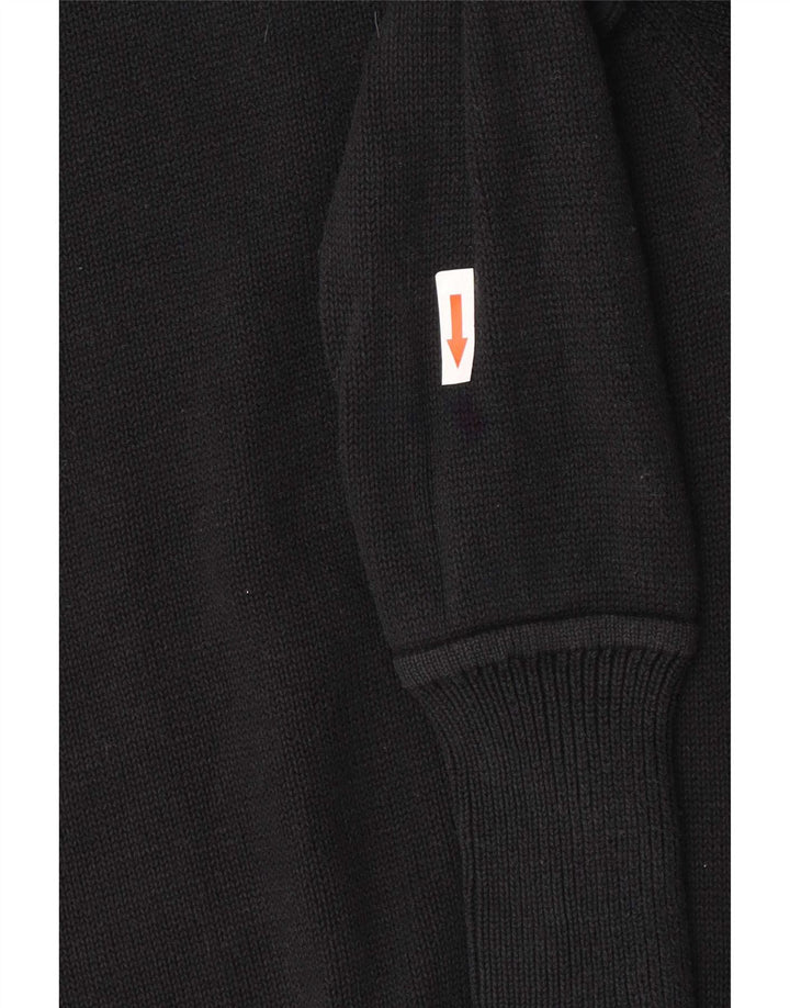 Zara Womens Roll Neck Jumper Sweater UK 14 Medium Navy Blue Cotton