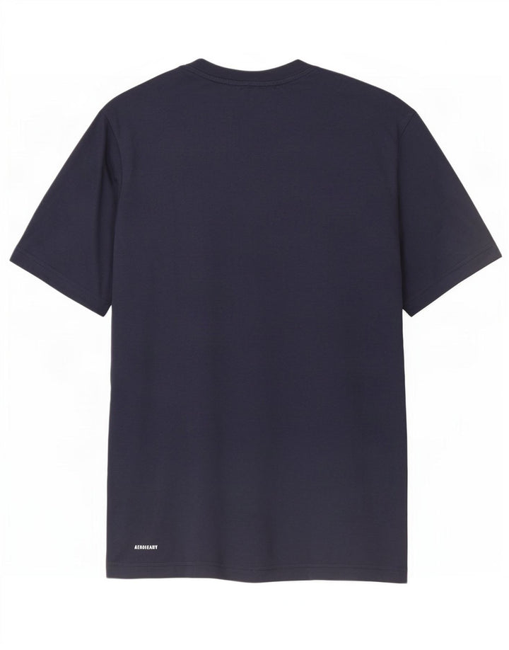 Adidas Mens Aeroready Graphic T-Shirt Top Small Navy Blue Polyester