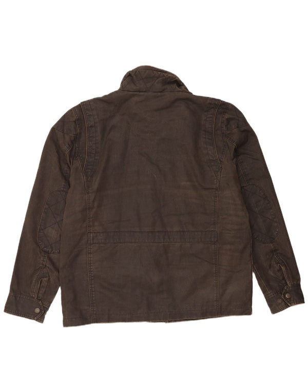 Fat Face Mens Regular Fit Waxed Cotton Jacket UK 40 Large Brown Cotton