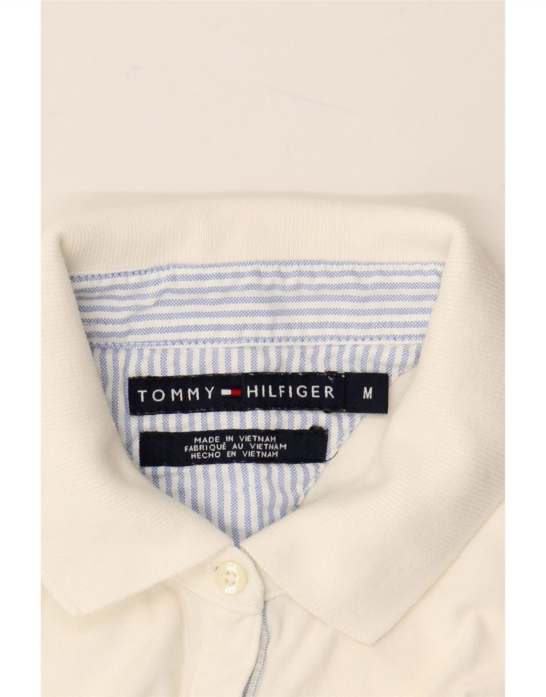 TOMMY HILFIGER Womens Polo Shirt UK 14 Medium White