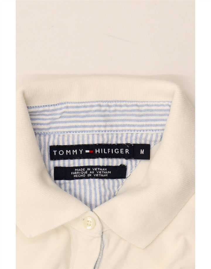TOMMY HILFIGER Womens Polo Shirt UK 14 Medium White