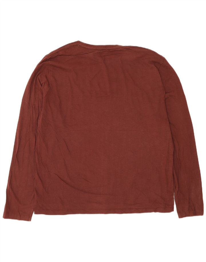 All Saints Mens Top Long Sleeve 2XL Brown Cotton