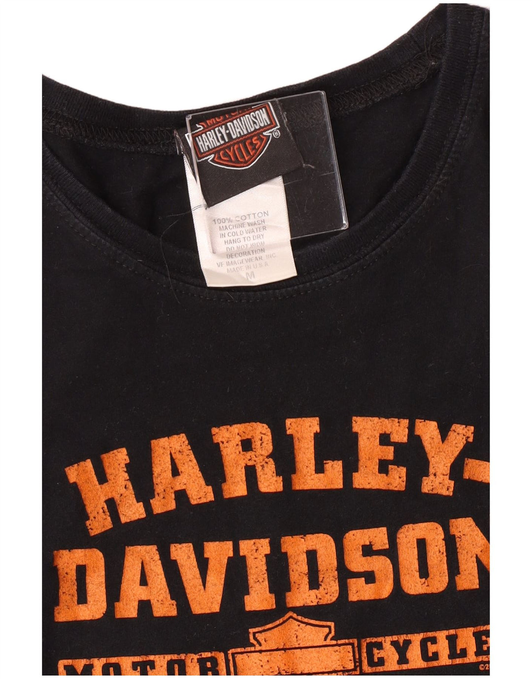 HARLEY DAVIDSON Womens Graphic T-Shirt Top UK 12 Medium Black Cotton