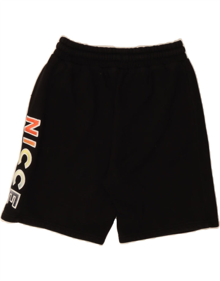 NICCE Mens Graphic Sport Shorts Medium  Black Cotton Vintage Nicce and Second-Hand Nicce from Messina Hembry 