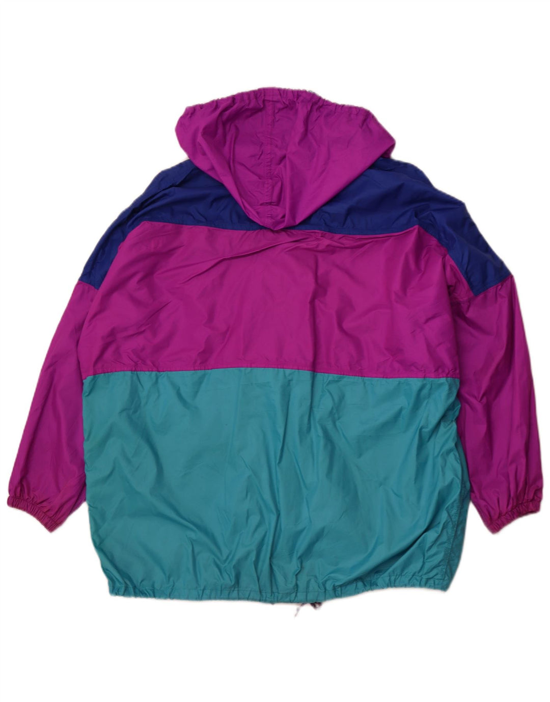 J JEANTEX Womens Hooded Rain Jacket UK 44/46 2XL Purple Colourblock