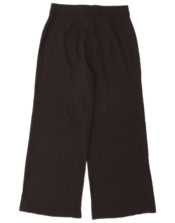Marks & Spencer Womens Wide Leg Casual Trousers UK 12 Medium W30 L29 Black