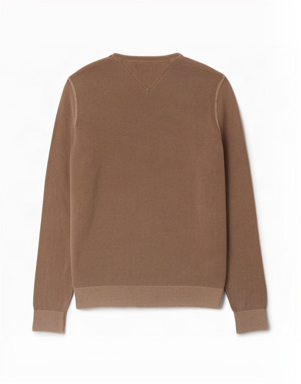 Tommy Hilfiger Mens Crew Neck Jumper Sweater Medium Brown Cotton