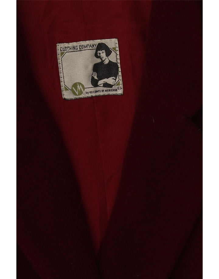 Duca Visconti Di Modrone Womens Blazer Jacket UK 14 Medium Burgundy