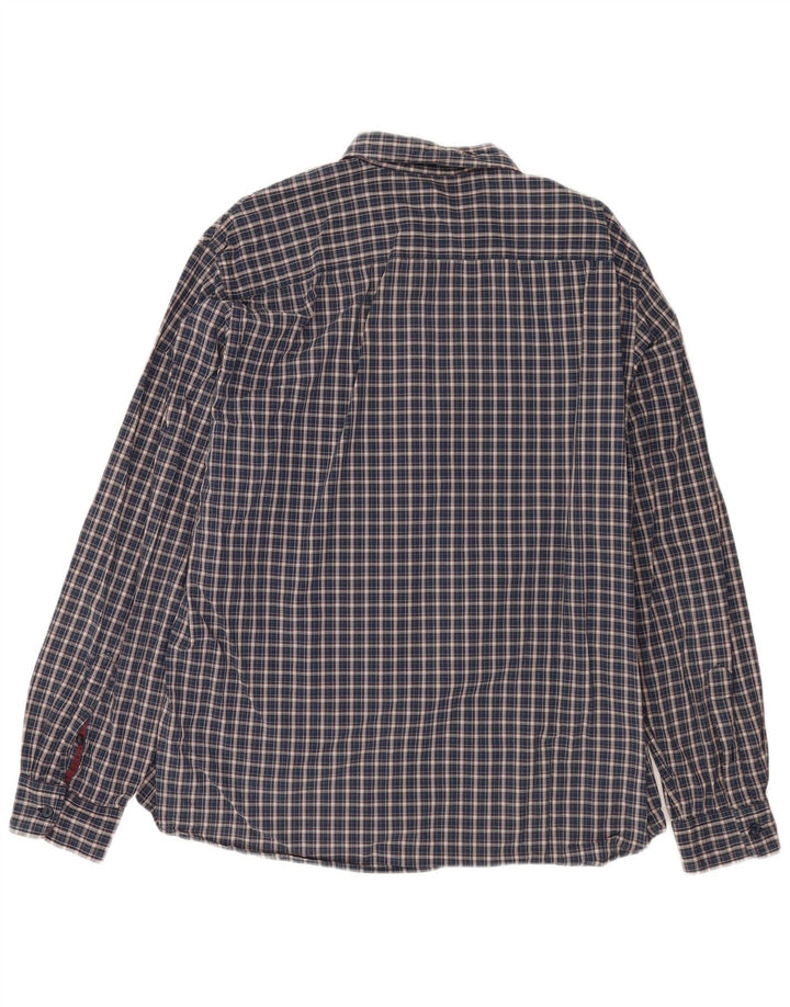 Gas Mens Shirt XL Navy Blue Check Cotton