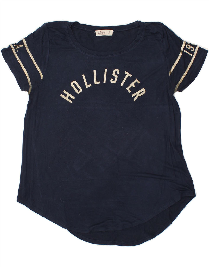 HOLLISTER Womens Graphic T-Shirt Top UK 14 Medium Navy Blue | Vintage Hollister | Thrift | Second-Hand Hollister | Used Clothing | Messina Hembry 