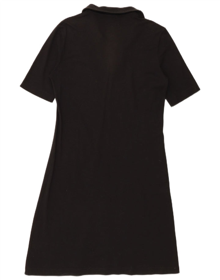 Lacoste Womens Polo Dress Size 44 Large Black Cotton
