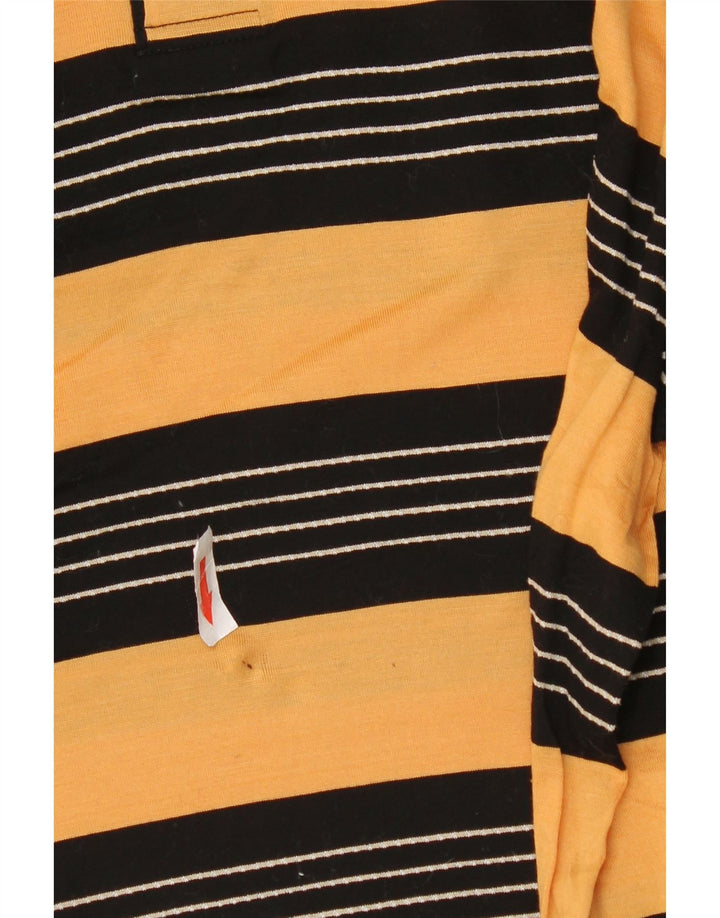 Pierre Cardin Mens Polo Shirt Medium Yellow Striped Cotton