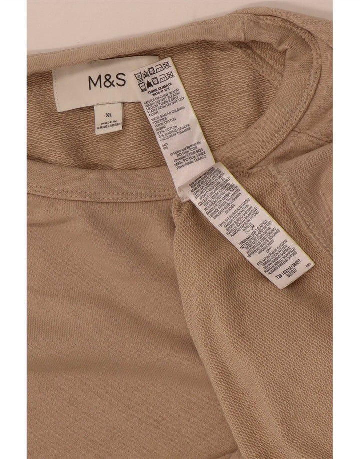 Marks & Spencer Mens Sweatshirt Jumper XL Beige Cotton