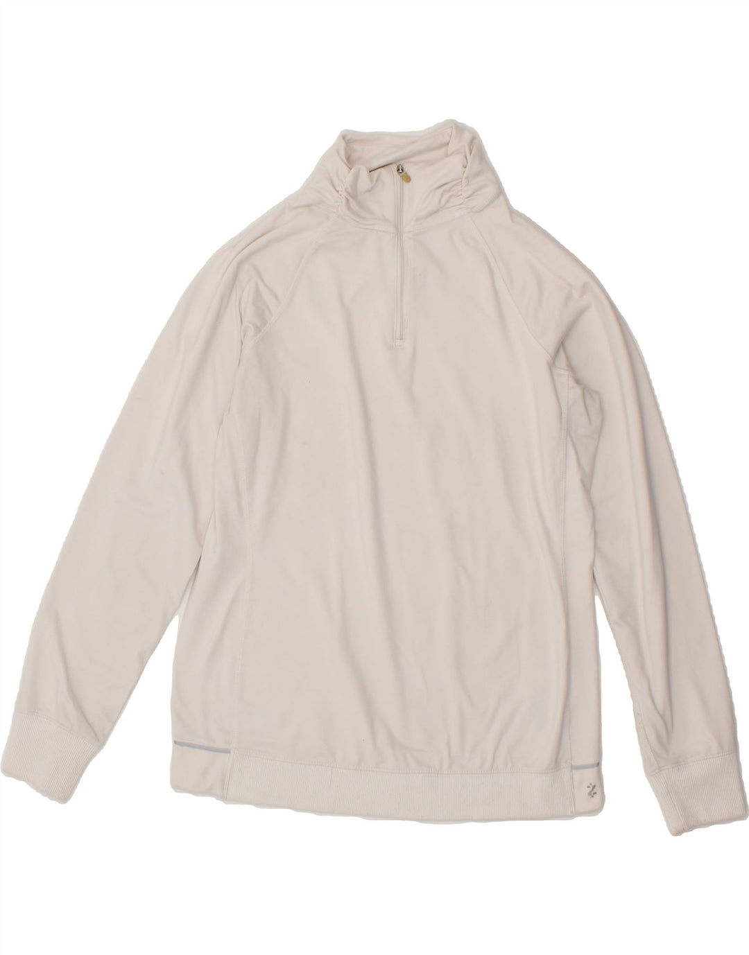 IZOD Womens Zip Neck Pullover Tracksuit Top UK 14 Medium Off White Vintage Izod and Second-Hand Izod from Messina Hembry 