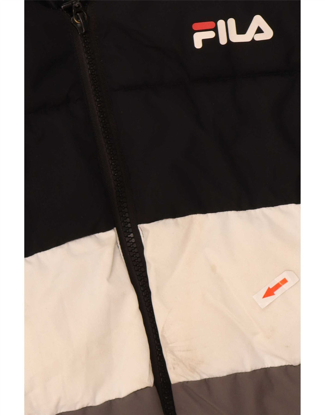 Fila Boys Graphic Padded Jacket 12-13 Years Black Colourblock Polyester