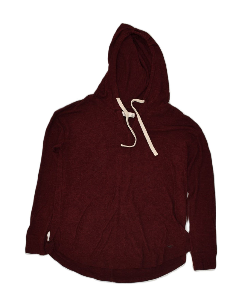 HOLLISTER Womens Hoodie Jumper UK 10 Small Burgundy Viscose | Vintage Hollister | Thrift | Second-Hand Hollister | Used Clothing | Messina Hembry 