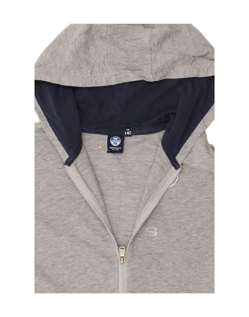 NORTH SAILS Boys Zip Hoodie Sweater 9-10 Years Grey Cotton | Vintage North Sails | Thrift | Second-Hand North Sails | Used Clothing | Messina Hembry 