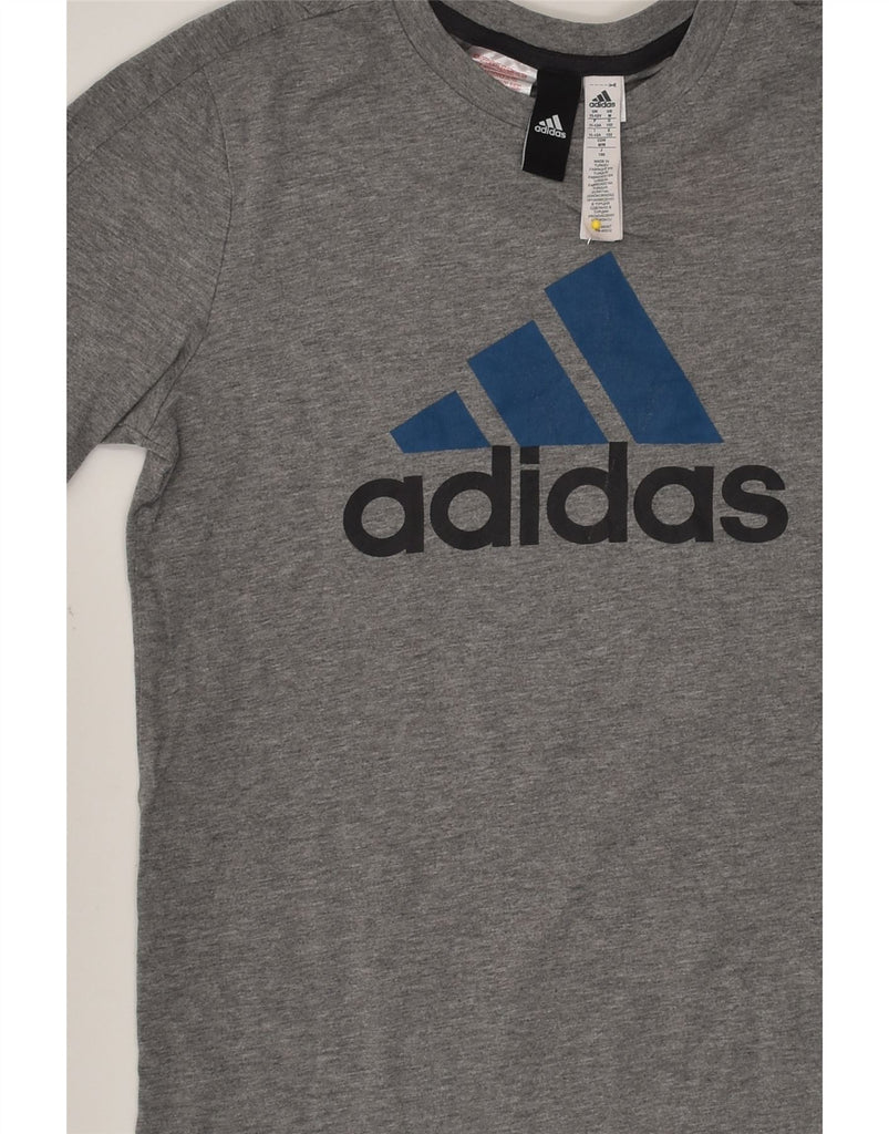 ADIDAS Boys Graphic T-Shirt Top 11-12 Years Grey Cotton | Vintage Adidas | Thrift | Second-Hand Adidas | Used Clothing | Messina Hembry 