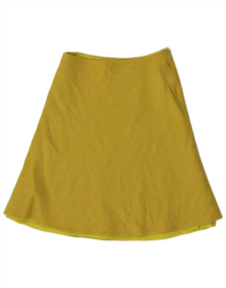 Max Mara Womens Weekend A-Line Skirt UK 10 Small W26  Yellow Wool