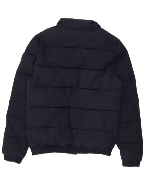 Superdry Womens Oversized Padded Jacket UK 10 Small Navy Blue Polyester