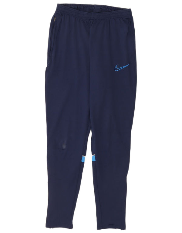 Nike Mens Dri Fit Tracksuit Trousers Medium Navy Blue Colourblock Polyester