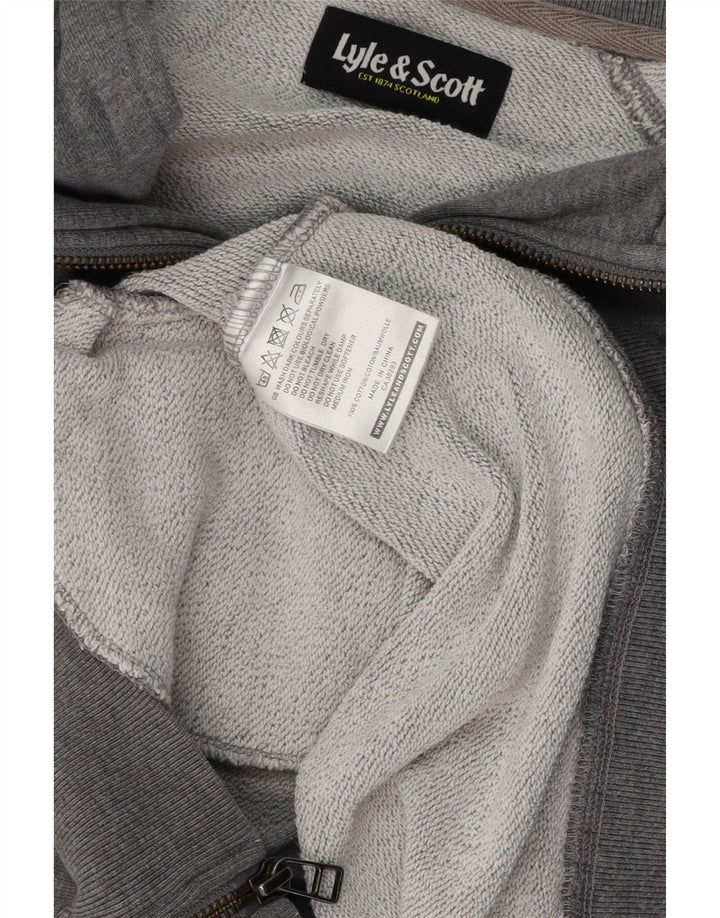 LYLE & SCOTT Mens Tracksuit Top Jacket Medium Grey Cotton