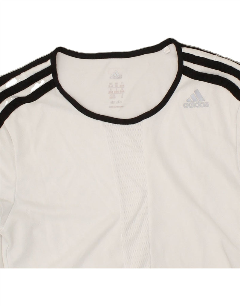 ADIDAS Womens Climalite T-Shirt Top UK 4/6 XS White Polyester | Vintage Adidas | Thrift | Second-Hand Adidas | Used Clothing | Messina Hembry 