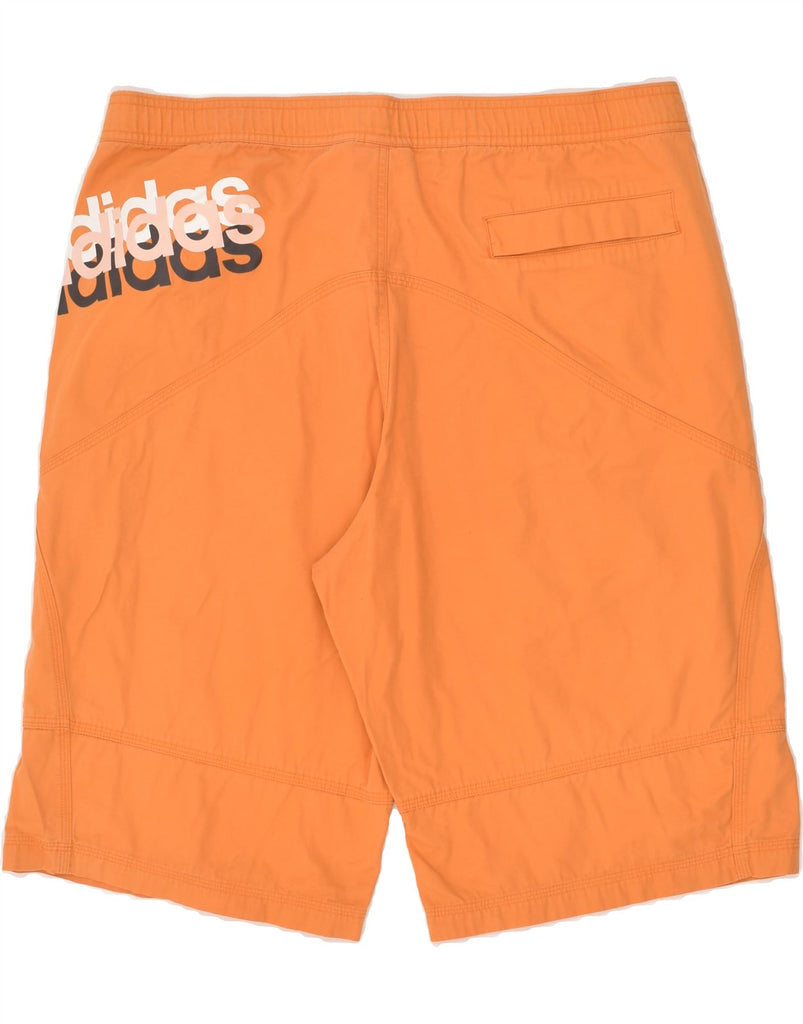 ADIDAS Mens Graphic Casual Shorts Large W36 Orange Cotton Vintage Adidas and Second-Hand Adidas from Messina Hembry 