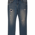SUPERDRY Womens Girlfriend Distressed Slim Jeans W26 L30 Blue Cotton