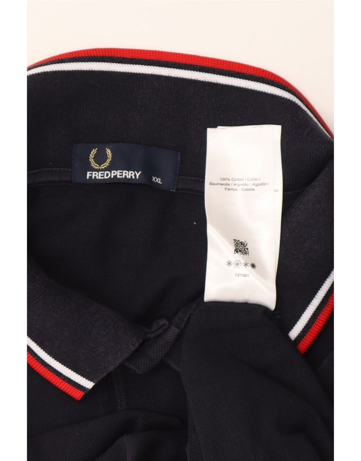 Fred Perry Mens Polo Shirt 2XL Navy Blue Cotton
