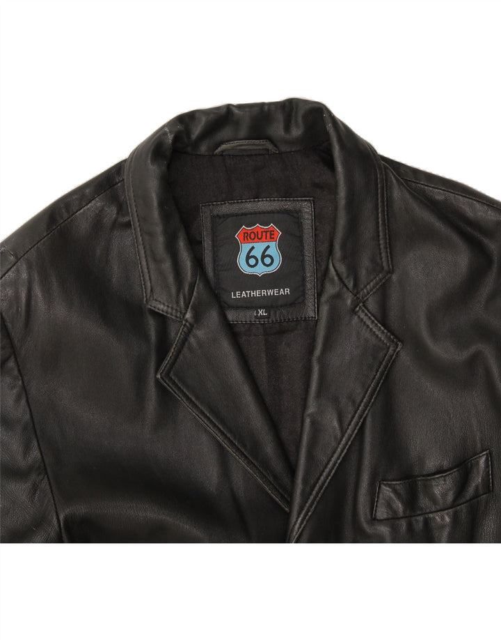 ROUTE 66 Womens Leather Jacket UK 18 XL Black Leather Vintage Route 66 and Second-Hand Route 66 from Messina Hembry 