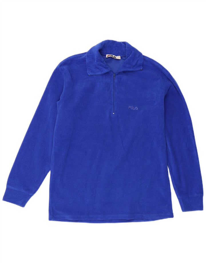 Fila Mens Zip Neck Fleece Jumper Medium Blue Polyester