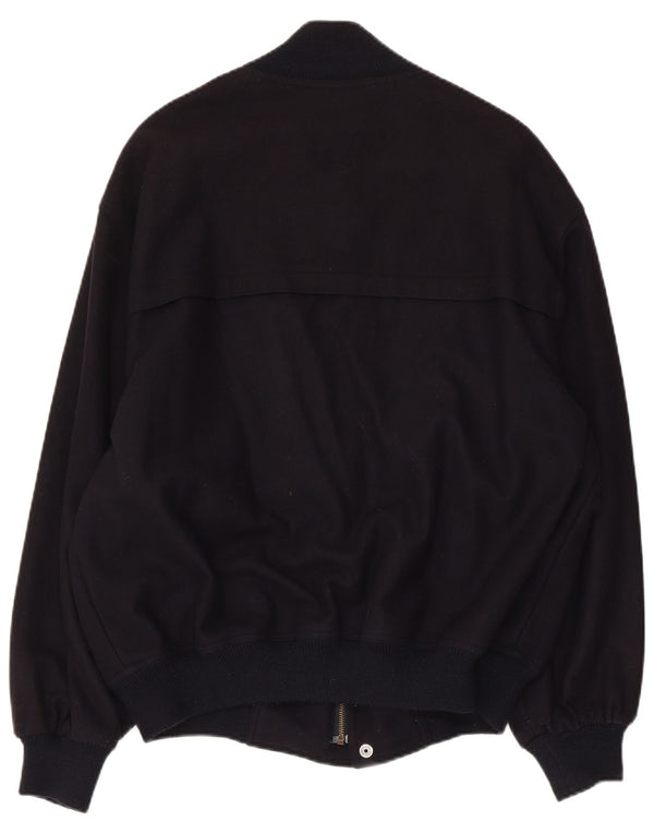 WHITE SAILS Mens Bomber Jacket IT 54 2XL Navy Blue Wool