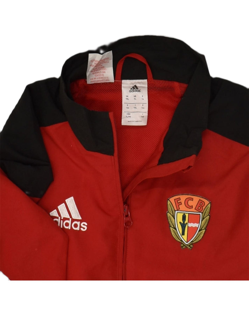 ADIDAS Boys Graphic Tracksuit Top Jacket 13-14 Years XL Red Polyester | Vintage Adidas | Thrift | Second-Hand Adidas | Used Clothing | Messina Hembry 