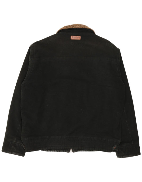 Marlboro Classics Mens Bomber Jacket UK 46 3XL Green Cotton