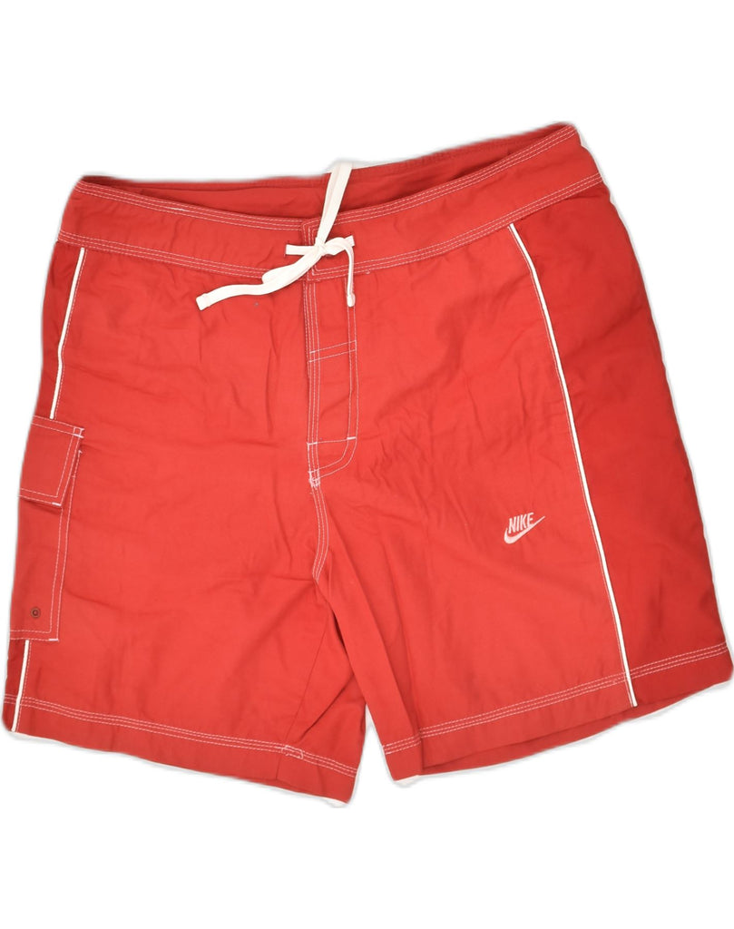 NIKE Mens Sport Shorts Medium Orange Cotton | Vintage Nike | Thrift | Second-Hand Nike | Used Clothing | Messina Hembry 