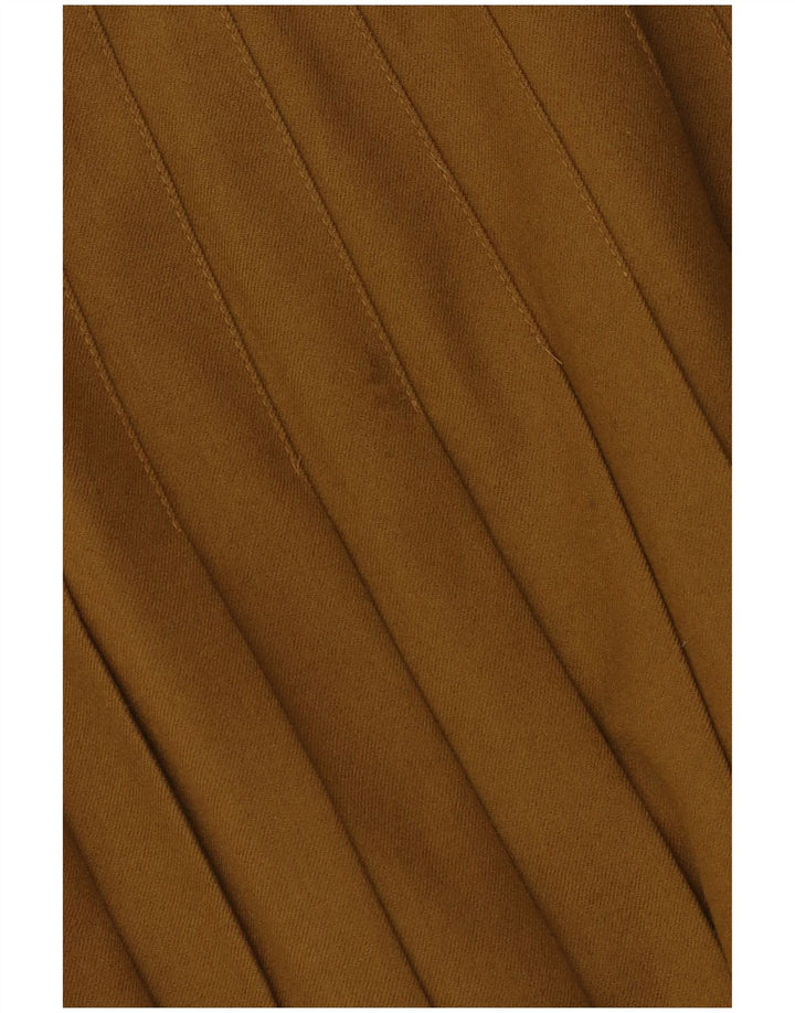 Vintage Womens Knife Pleated Skirt EU 40 Medium W30 Khaki Wool