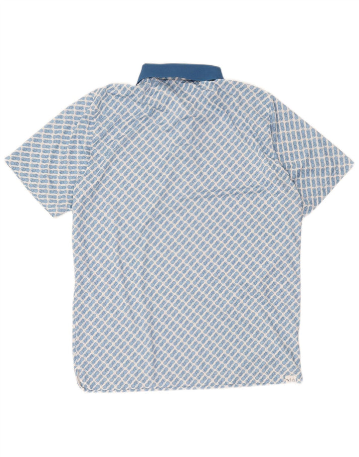 Puma Mens Abstract Pattern Polo Shirt Large Blue Festival