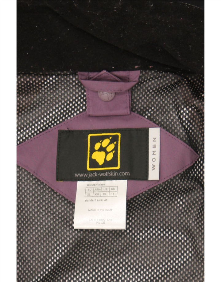 JACK WOLFSKIN Womens Hooded Rain Jacket UK 18 XL Purple Polyester Vintage Jack Wolfskin and Second-Hand Jack Wolfskin from Messina Hembry 