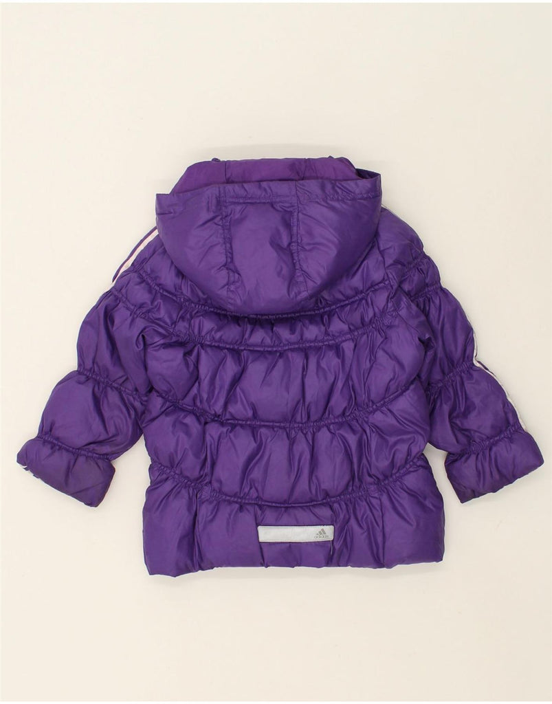 ADIDAS Girls Hooded Padded Jacket 3-4 Years Purple Polyester | Vintage Adidas | Thrift | Second-Hand Adidas | Used Clothing | Messina Hembry 