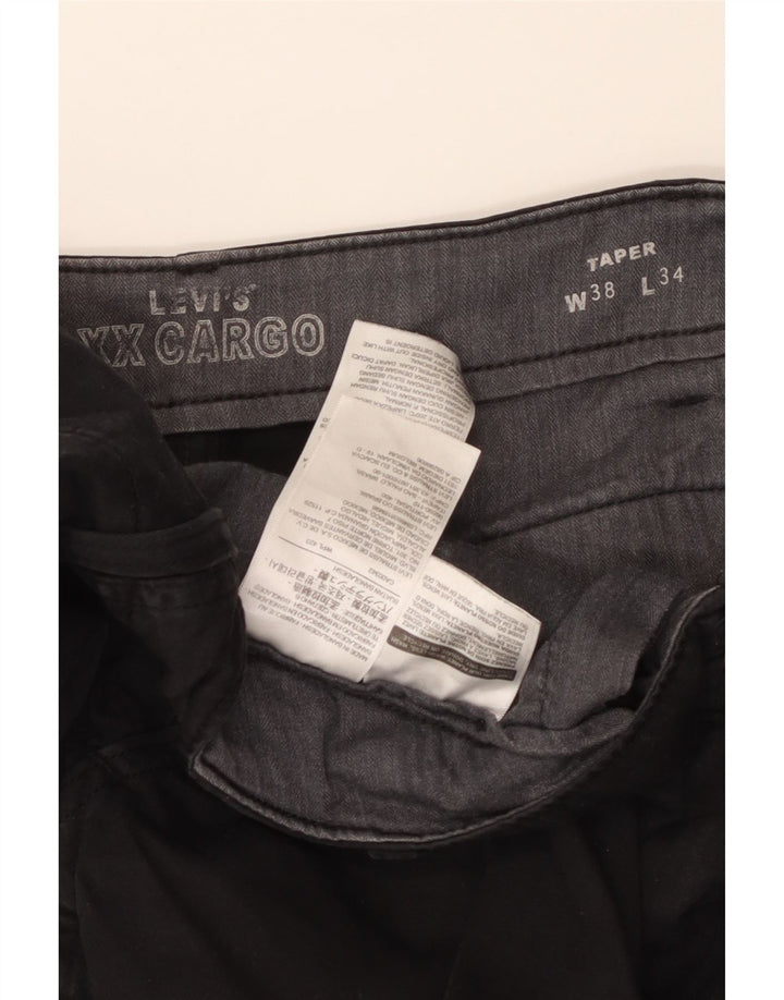 Levi's Mens Tapered Cargo Trousers W38 L34 Black Cotton