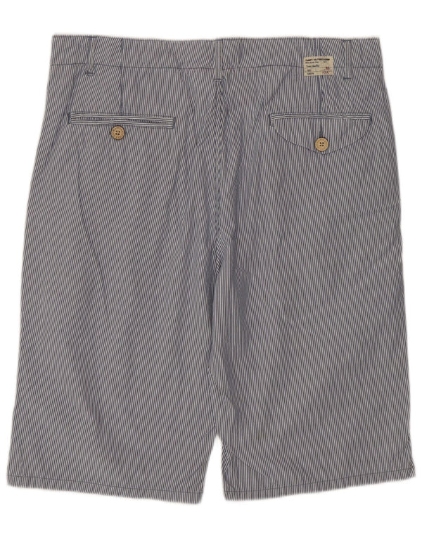 Tommy Hilfiger Mens Chino Shorts W31 Medium Blue Pinstripe Cotton