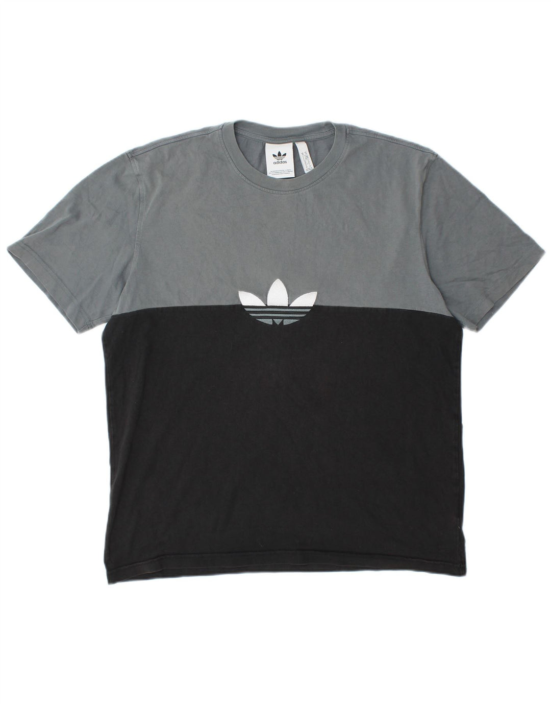 ADIDAS Mens Graphic T-Shirt Top Medium Black Colourblock Cotton