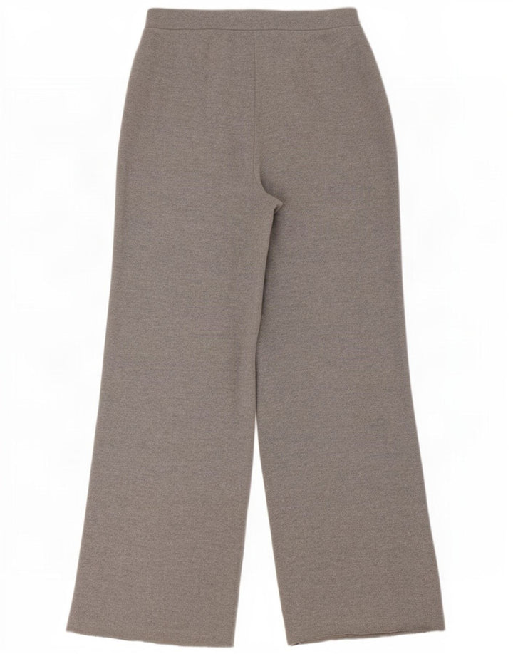 Zara Womens Wide Leg Tracksuit Trousers UK 12 Medium Grey Polyester